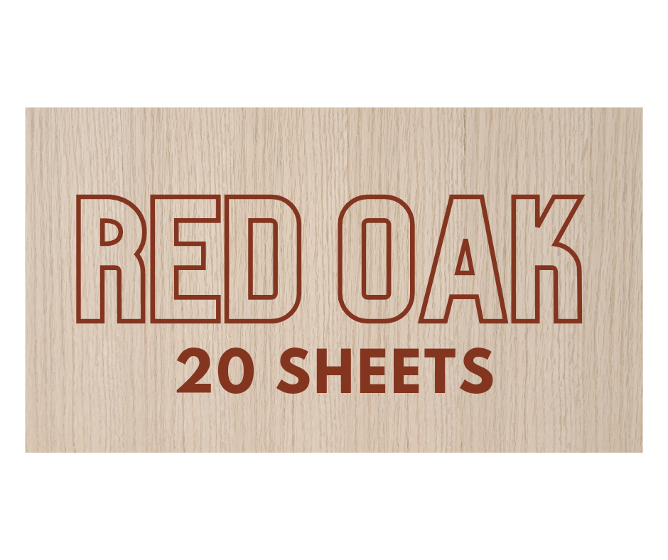 1/8" Red Oak 12"×20" Sheets (20 per box)