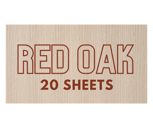 1/8" Red Oak 12"×20" Sheets (20 per box)