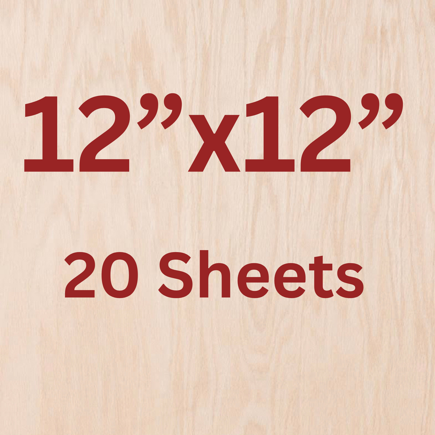1/8" Red Oak 12"×12” Sheets (20 per box)