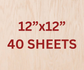 1/8" Red Oak 12"×12” Sheets (40 per box)