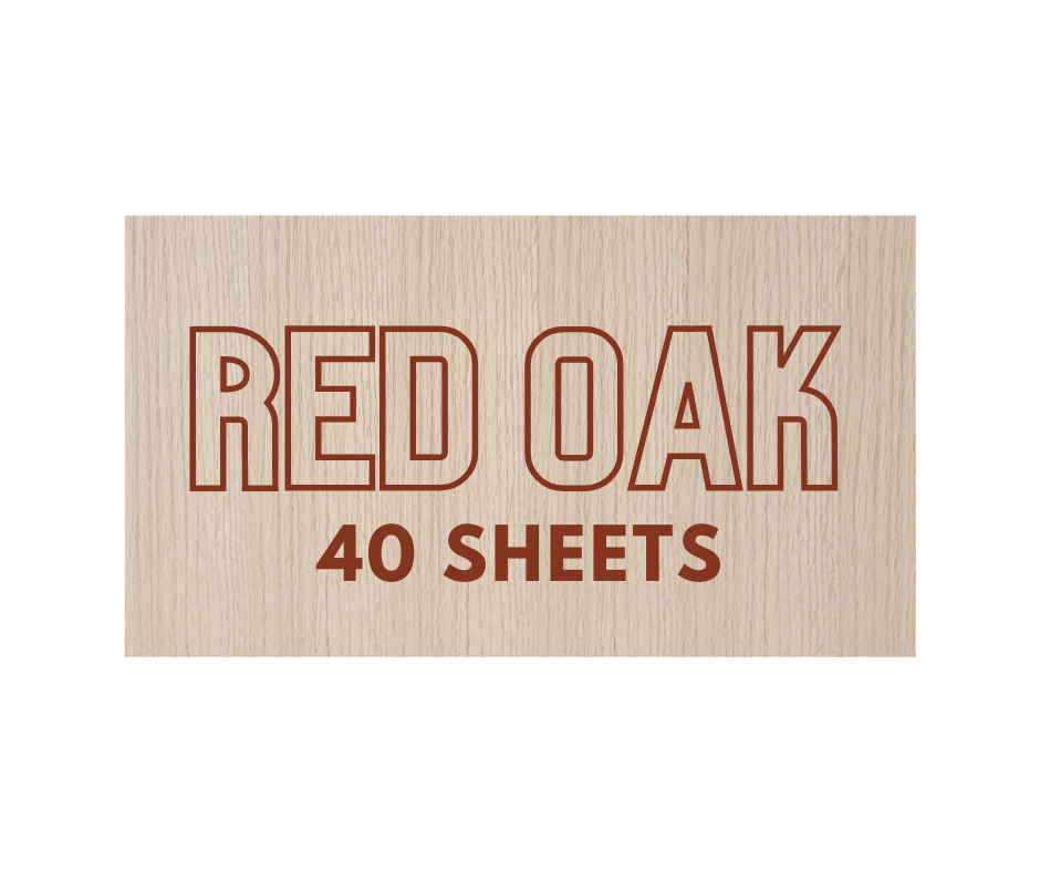 1/8" Red Oak 12"×20" Sheets (40 per box)